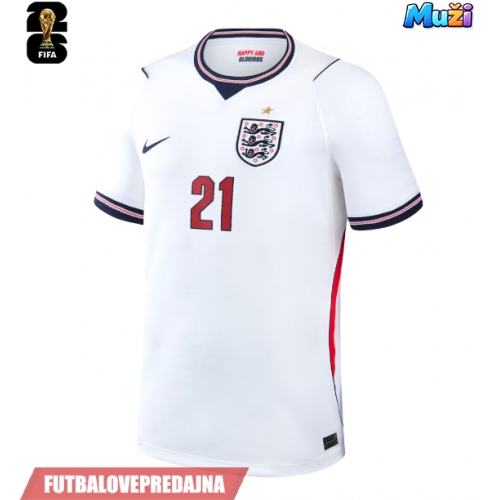 Lacne Muži Futbalové dres Anglicko Eberechi Eze #21 MS 2026 Krátky Rukáv - Domáci